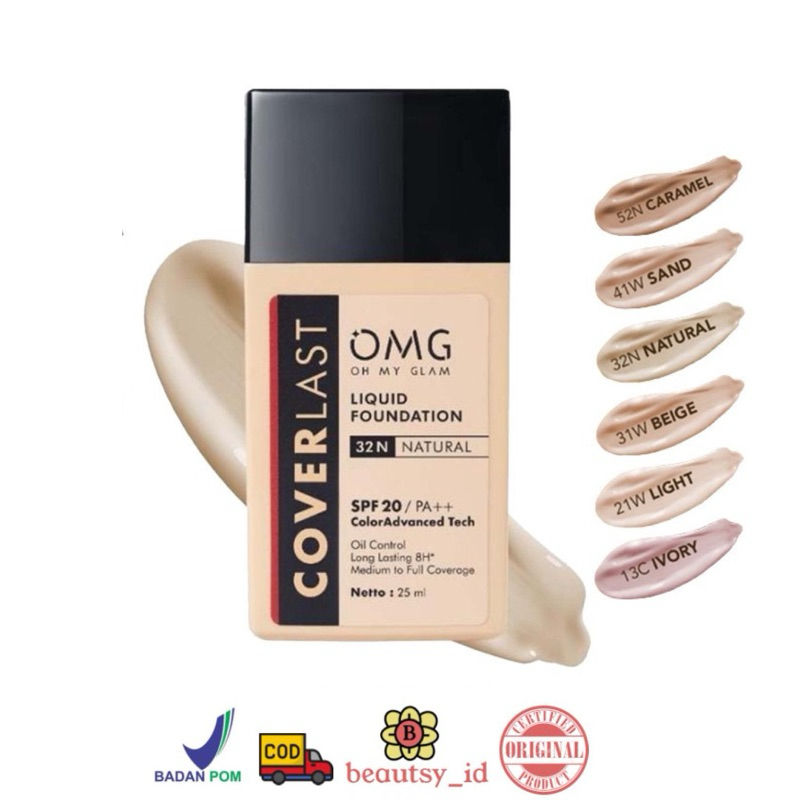OMG Oh My Glam Coverlast Liquid Foundation Original BPOM COD Halal
