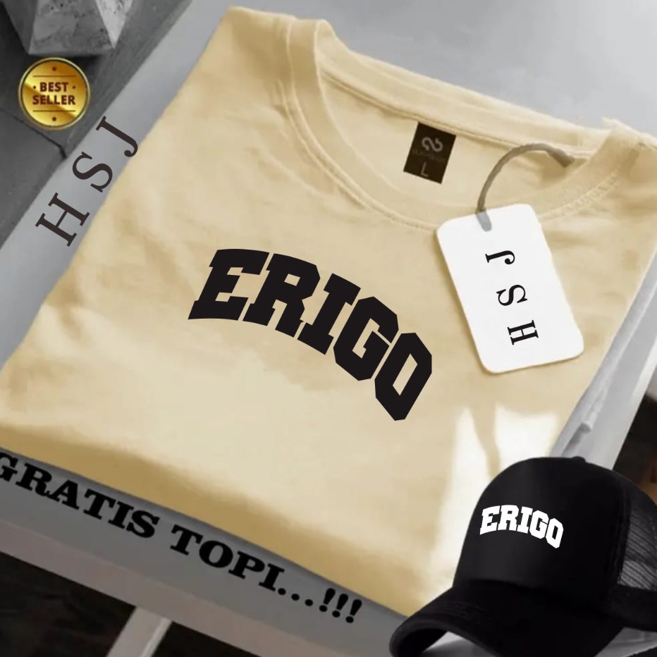 55 COD BONUS TOPI TERBARU  GET 1 PCS  PROMO COD  Kaos Distro Erigo Terbaru Black Motif Lengan Pendek