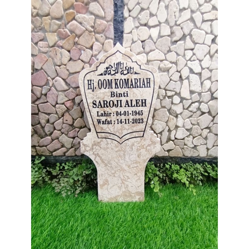 BATU NISAN TANCAP  MARMER (SATU BAGIAN )