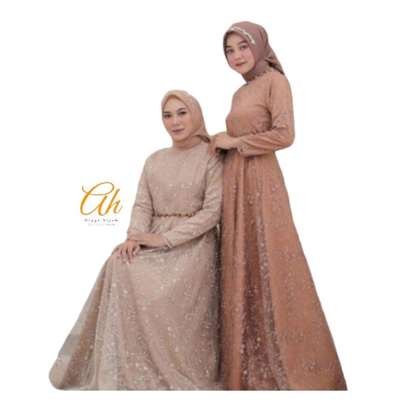 Carrisa dress - dress muslimah brukat premium - dress pesta muslimah