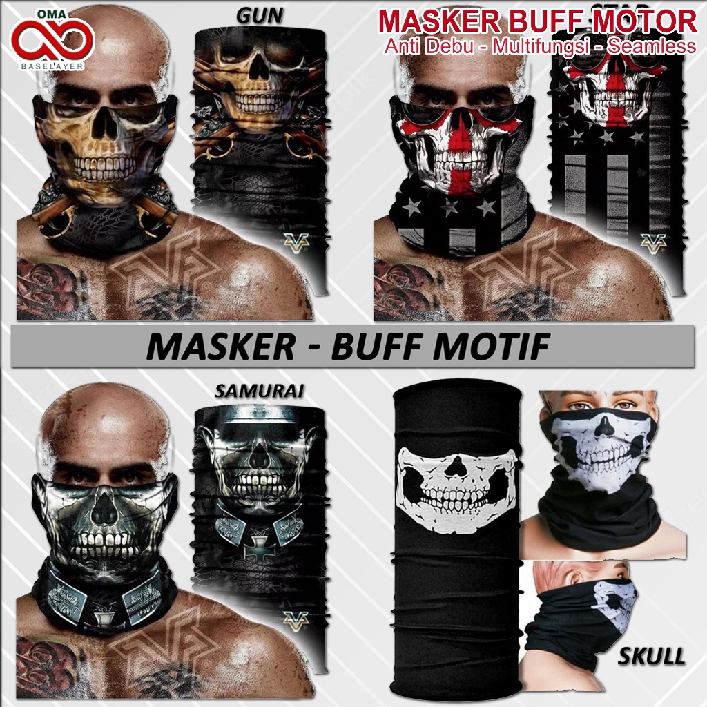 Masker Buff Slayer Bandana Motor Pria Anti Debu Multifungsi Tanpa Jahitan