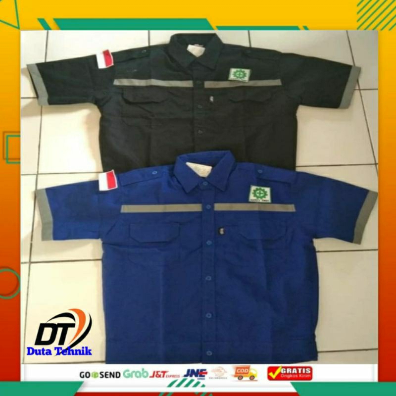 BAJU SAFETY LENGAN PENDEK PLUS LOGO SATU SET / BAJU SAFETY LENGAN PENDEK / BAJU SAFETY / BAJU PROYEK