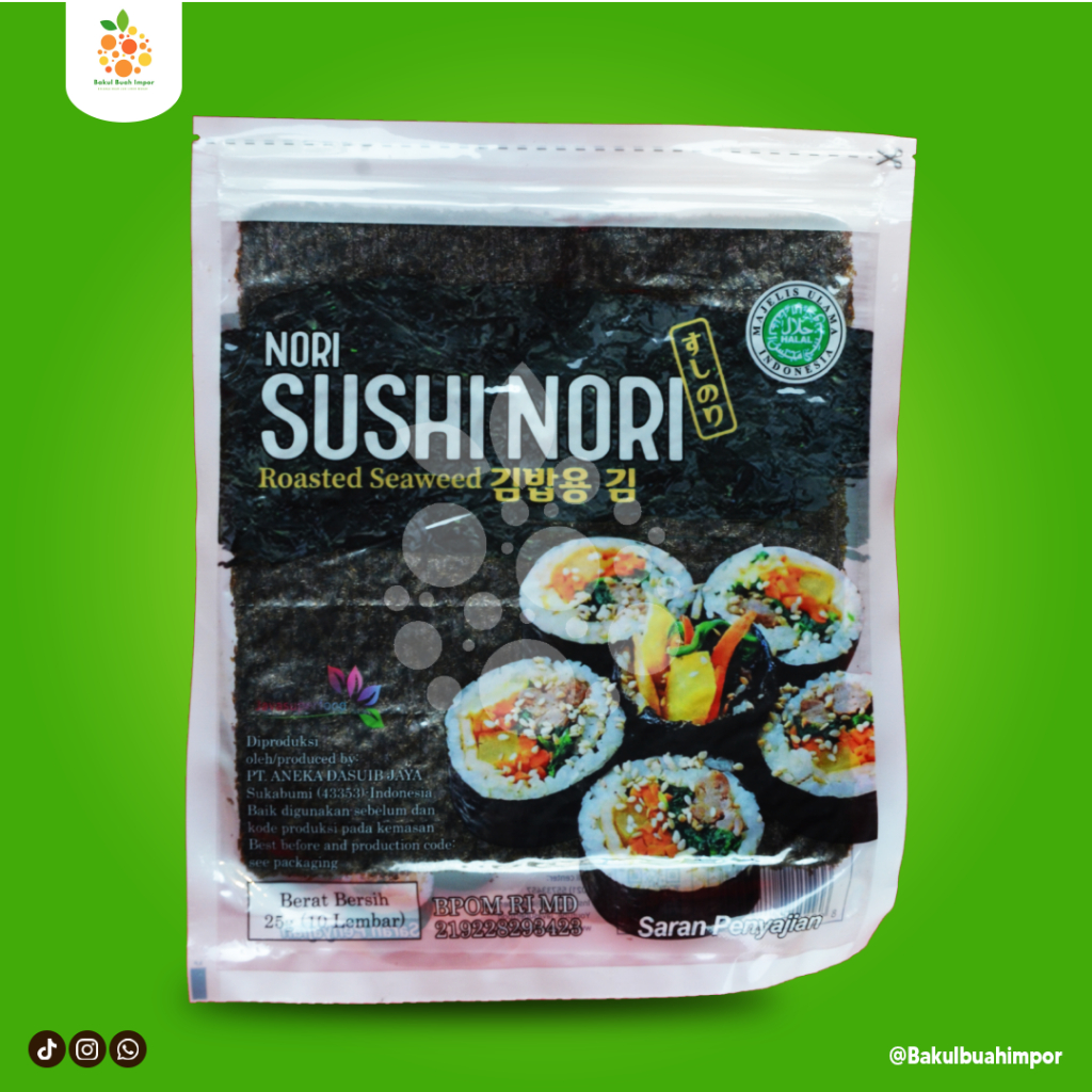 

Nori Rumput Laut Sushi Gold Roasted Seaweed [10 lembar]