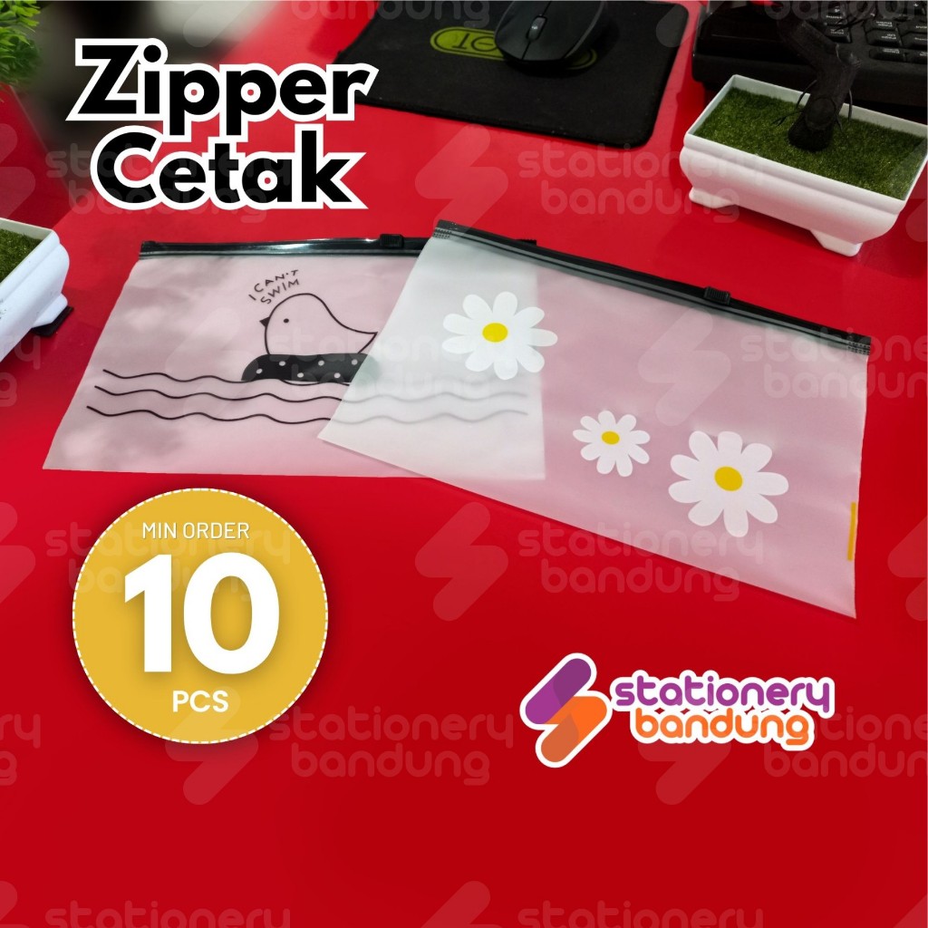 

Zipper Bag Organizer Transparan Doff Cetak Gambar Burung Bunga Tempat Pensil Kosmetik Serbaguna