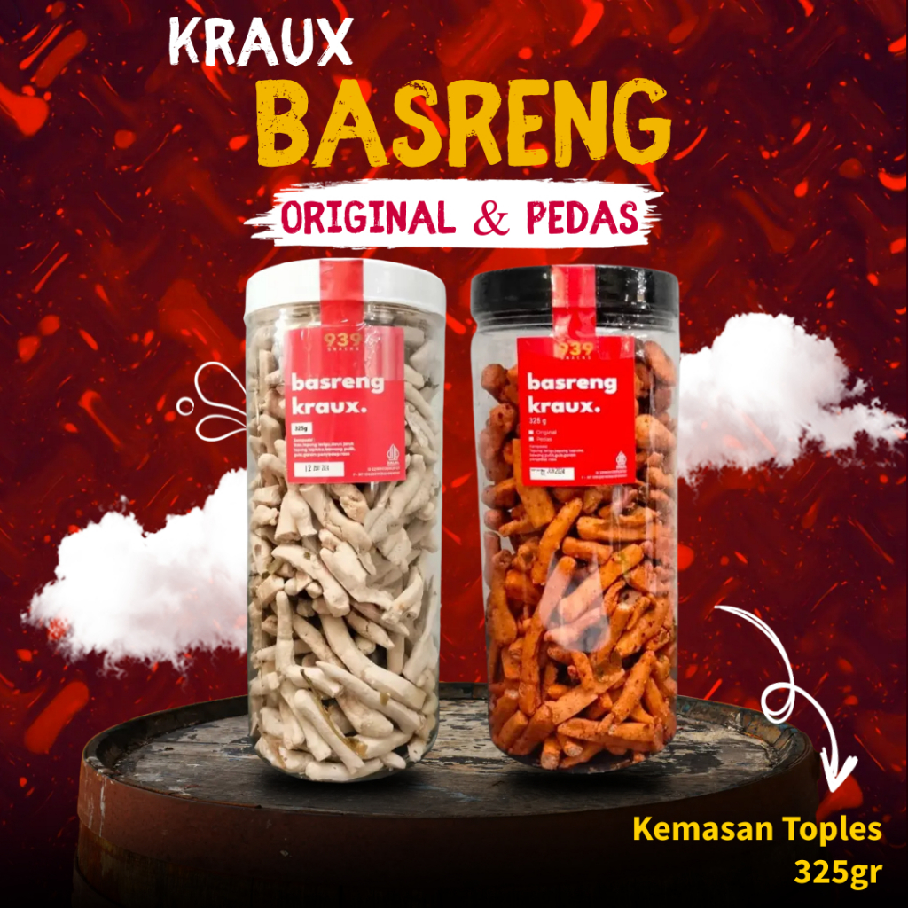 

Basreng pedas pdas original daun jeruk bandung murah enak renyah 325gr Toples