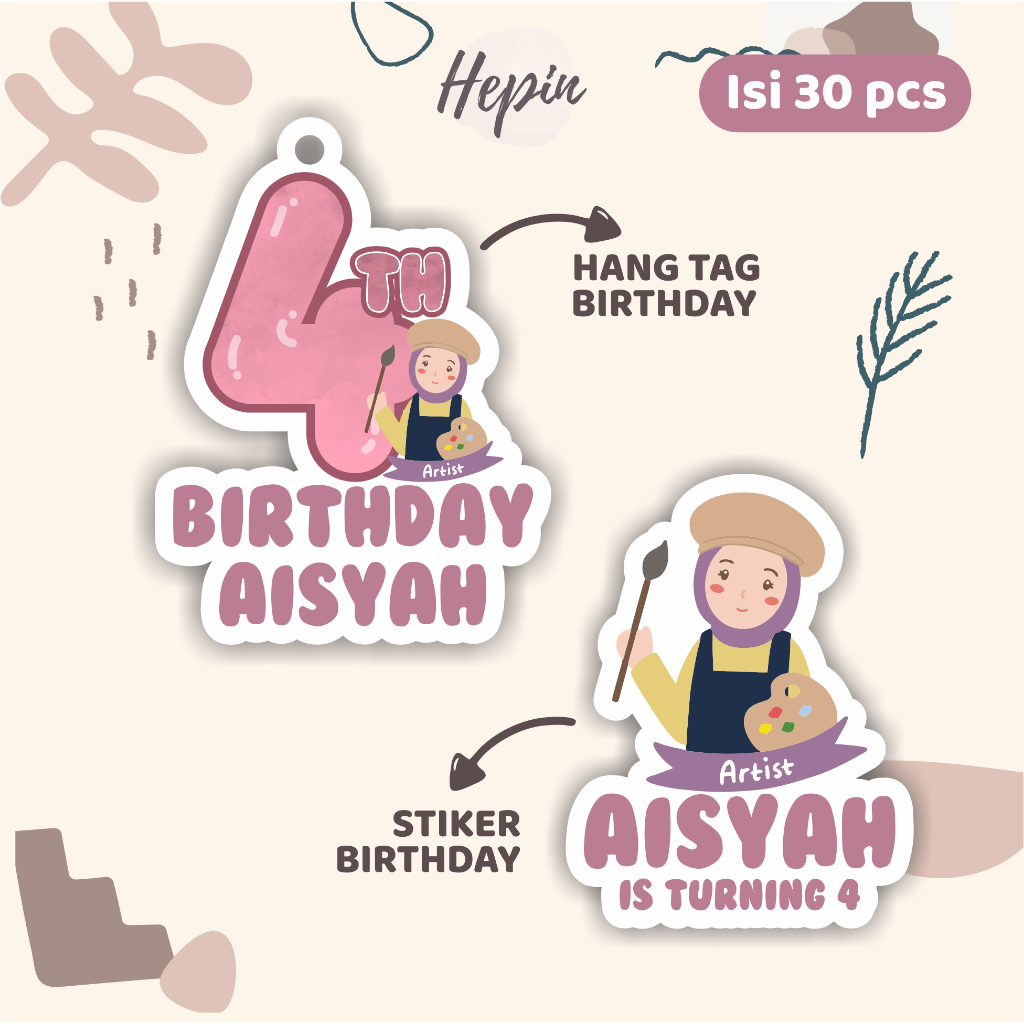 

(30pcs) diecut Hang tag & stiker ulang tahun PROFESI /label tag ulang tahun murah/hang tag ulang tahun/tag souvenir ulang tahun/stiker nama ualang tahun/diecut stiker&t ag