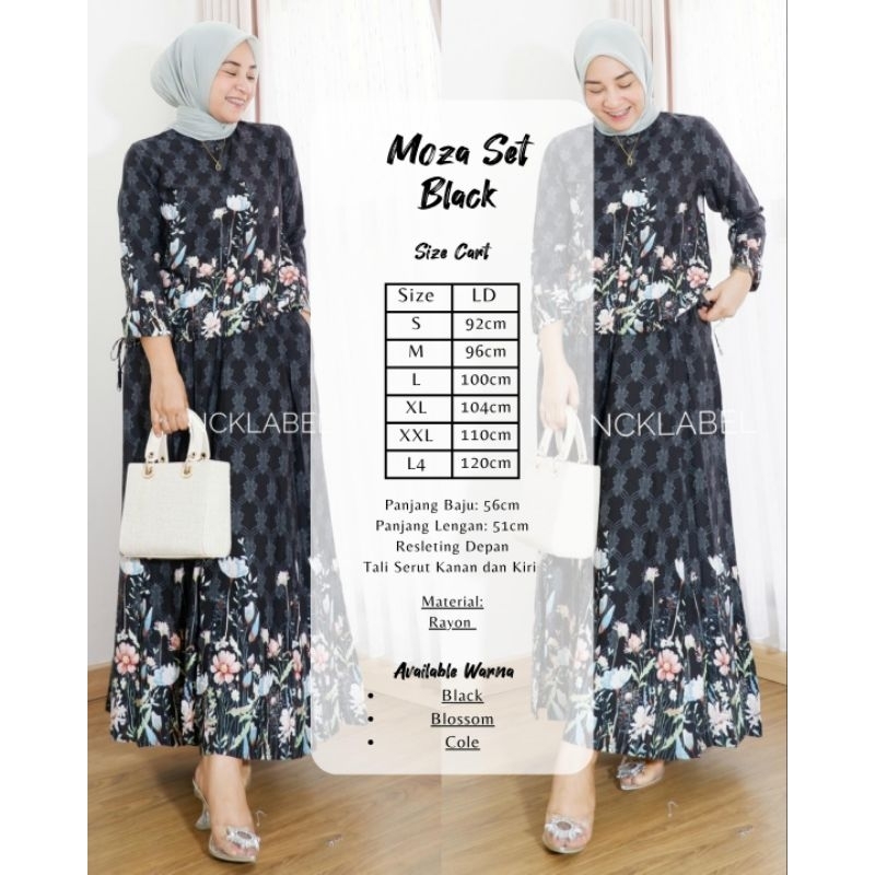 MOZA SET ORI NCK LABEL SETELAN WANITA ROK RAYON
