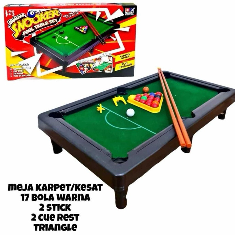 Mainan Billiard Mini Anak Deluxe Snooker Pool Table Set