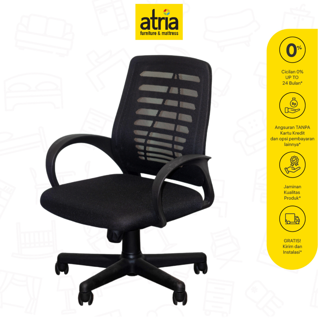 Atria Kursi Kantor New Staff Levert Black