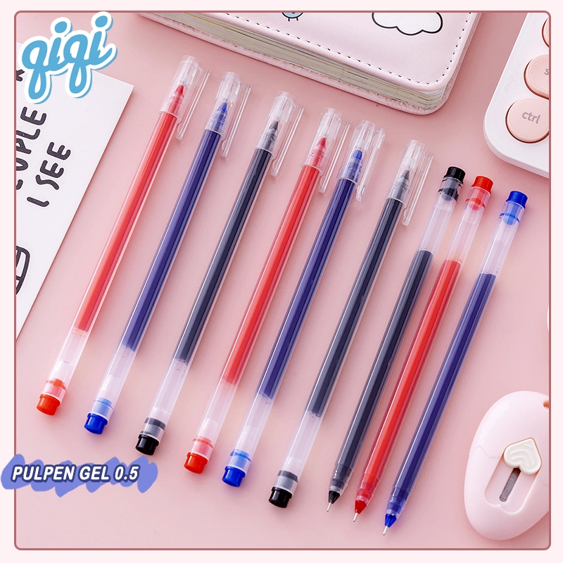 

Gel Pen Pulpen Gel 0.5mm/Kapasitas tinggi Warna Hitam - Qiqi Treasure