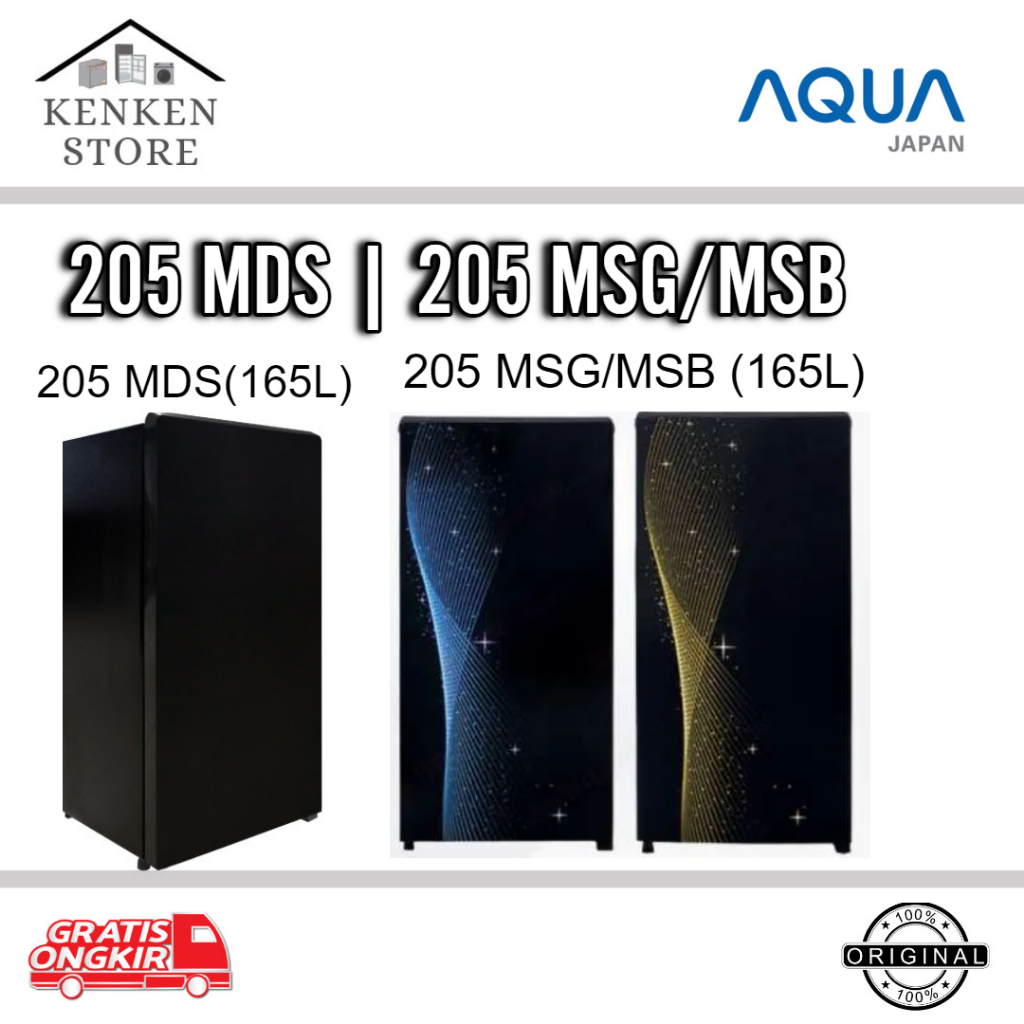 KULKAS AQUA 1 PINTU  AQRD 205 MDS AQUA KULKAS AQR205 AQUA 205| KULKAS 1 PINTU 205MSG/MSB