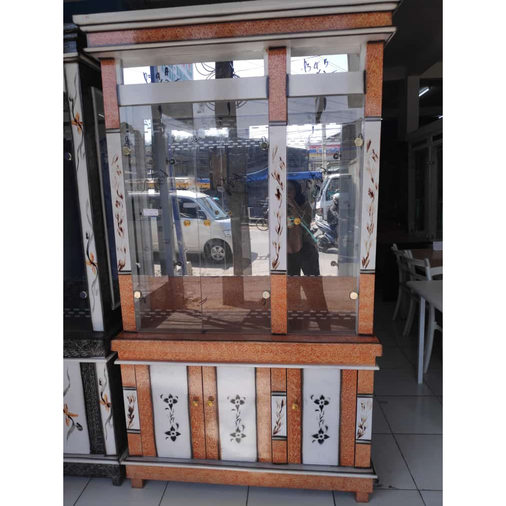 LEMARI HIAS KRISTAL 3PT (LEMARI HIAS)*/Pajangan Kristal 3 pintu / lemari kristal / lemari hias serba