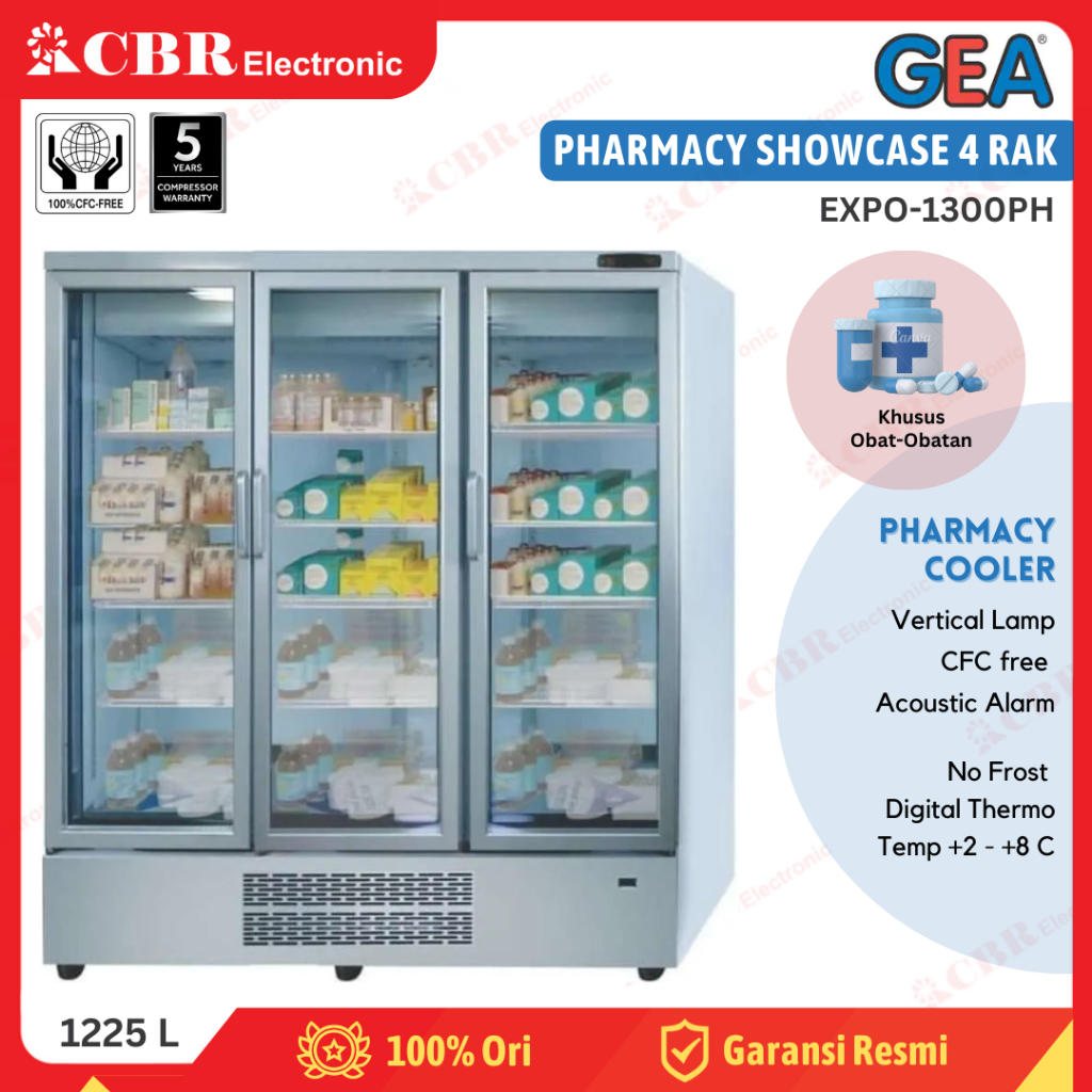 Showcase Obat-Obatan GEA 4 Rak EXPO-1300PH (Pharmaceutical)