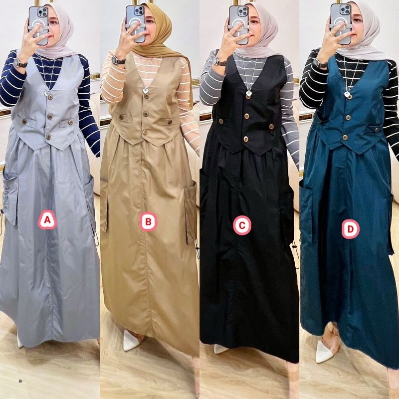 Setelan Wanita Set 3 in 1 Yejin Rok Cargo Parasut Premium Setrok Zara