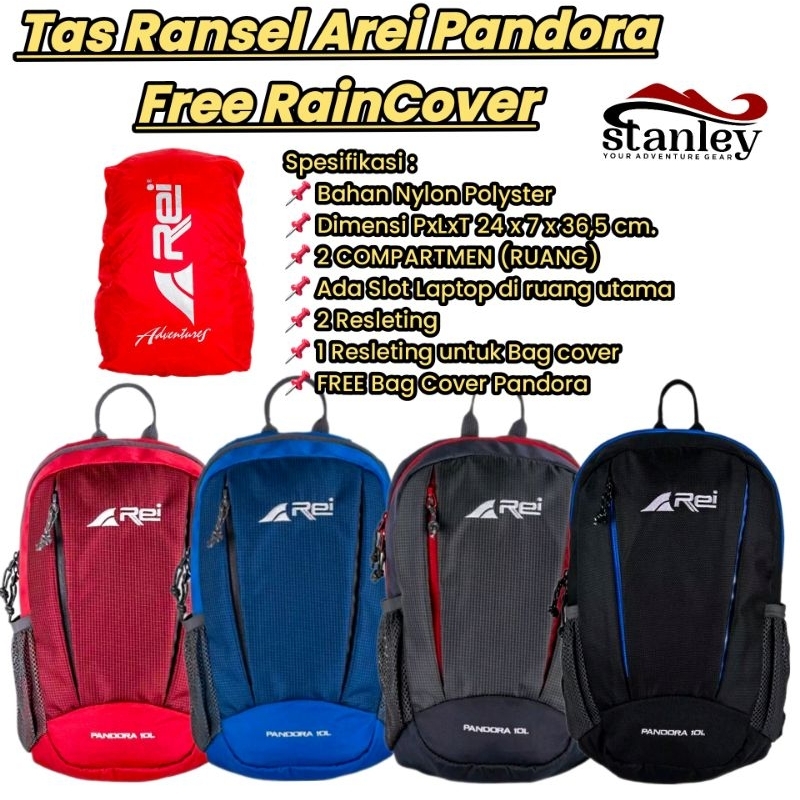 Tas Daypack Original Arei Pandora Mochila 10Liter/Tas ransel pria wanita/tas punggung