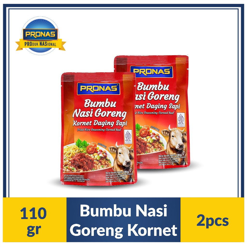 

Pronas Bumbu Nasi Goreng dengan Kornet Daging Sapi 110 gr bundling 2 pcs