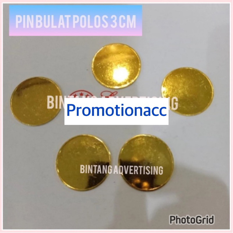 Pin Bulat 3cm Polosan Tanpa Logo Polos Peniti Magnet Logam Kuningan