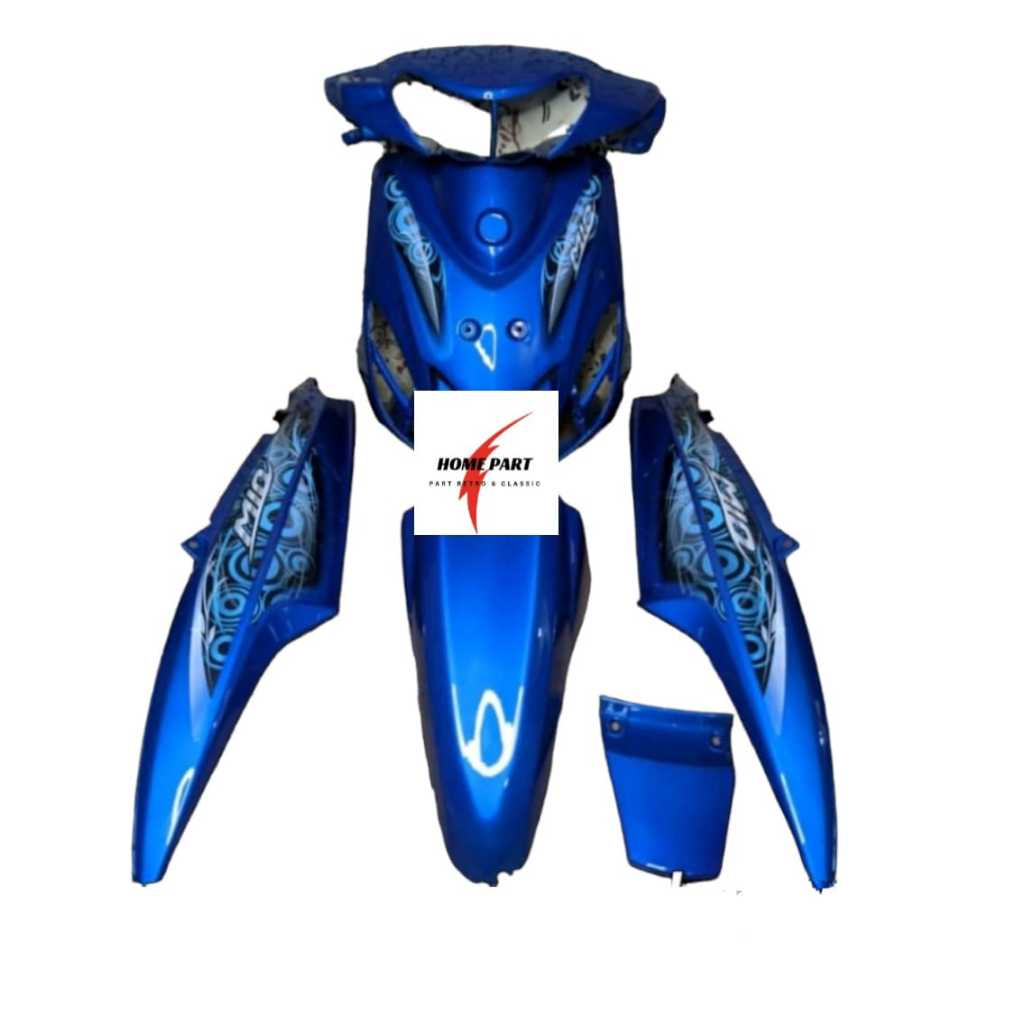 FULL SET BODY HALUS MIO SMILE SET STRIPING WARN BIRU