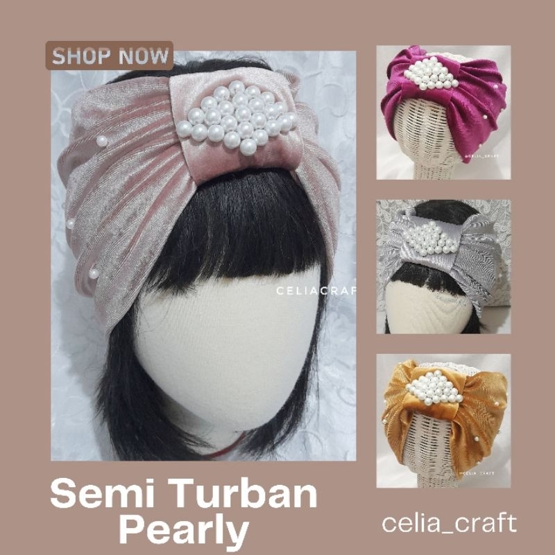 Bandana / Semi Turban Pearly Part 1 Beludru Dewasa & Anak