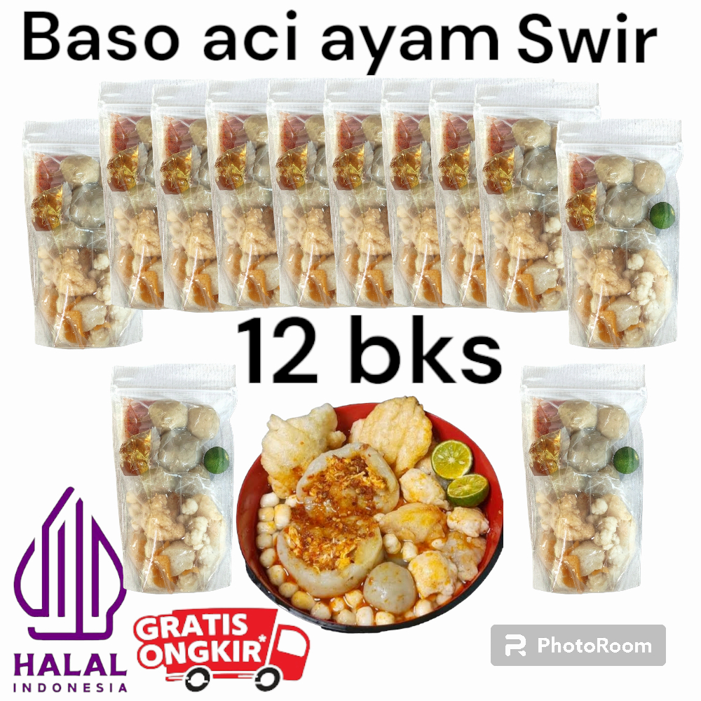 

Paket hemat baso aci ayam swir isi 12 bks