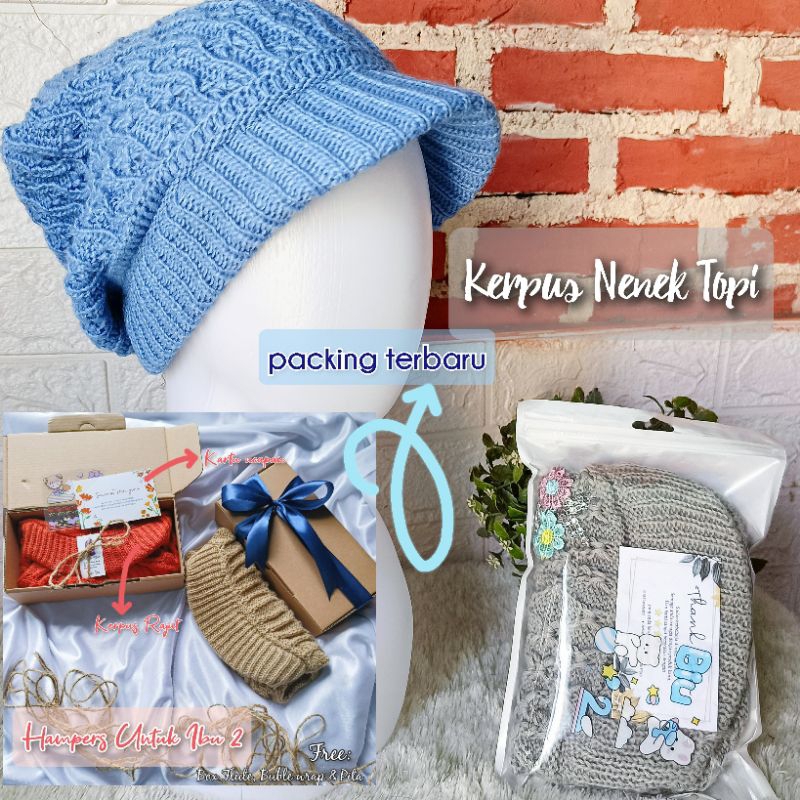 Aelsafa  Kerpus Rajut Nenek Polos Topi