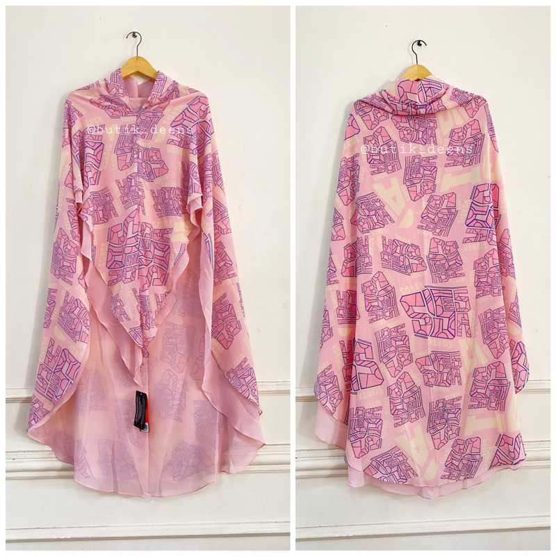 khimar sisesa printing coklat