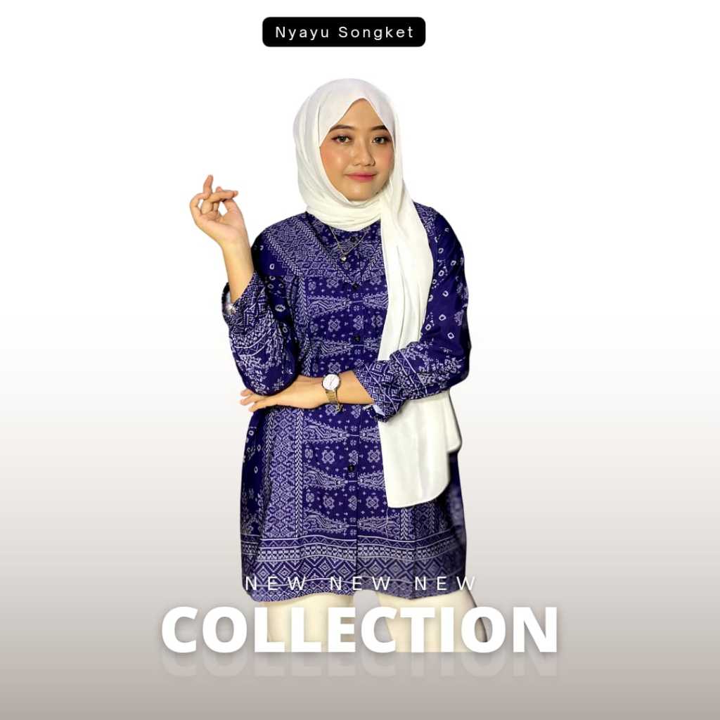 Nyayu Songket - Baju Batik Atasan Wanita Motif Jumputan Model B