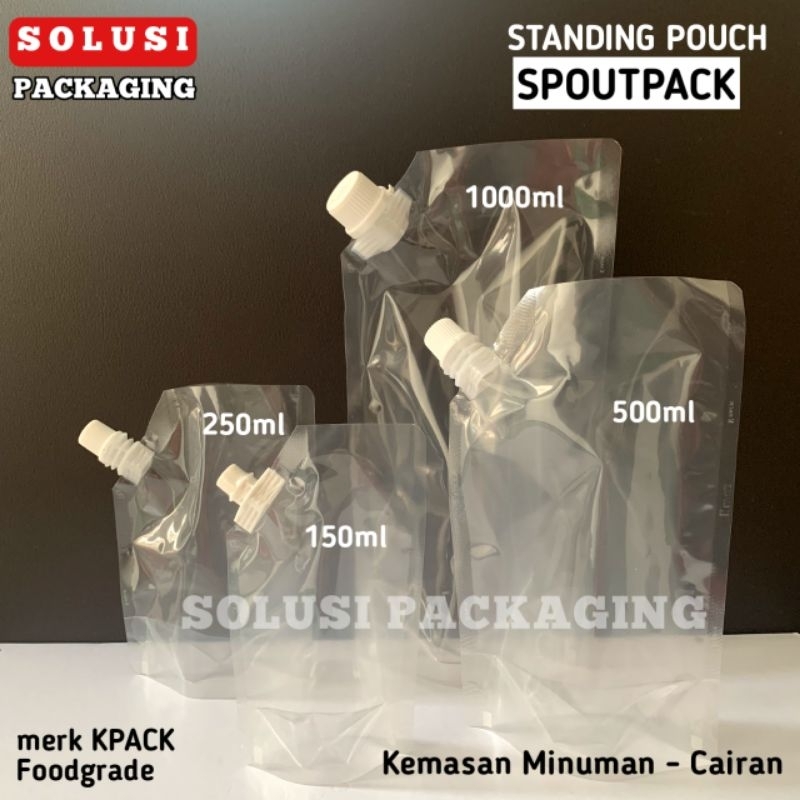BIGSALE ISI 50 SPOUTPACK 1000ML KPACK STANDING POUCH 1L SPOUT BENING KEMASAN PLASTIK MINUMAN CAIRAN