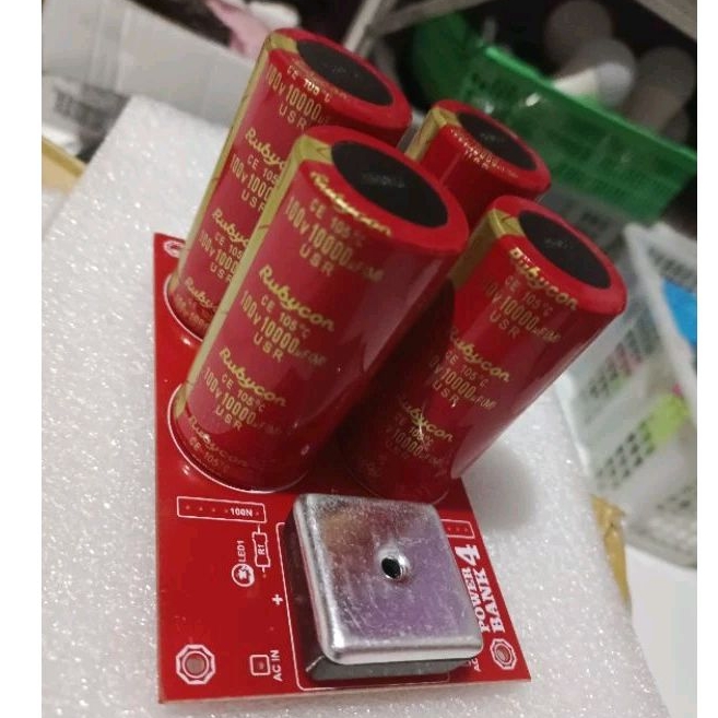 Kit PSU 4 Elco 100V 10.000uf tinggal pasang RUBYCON MERAH TYPE TERBAIK