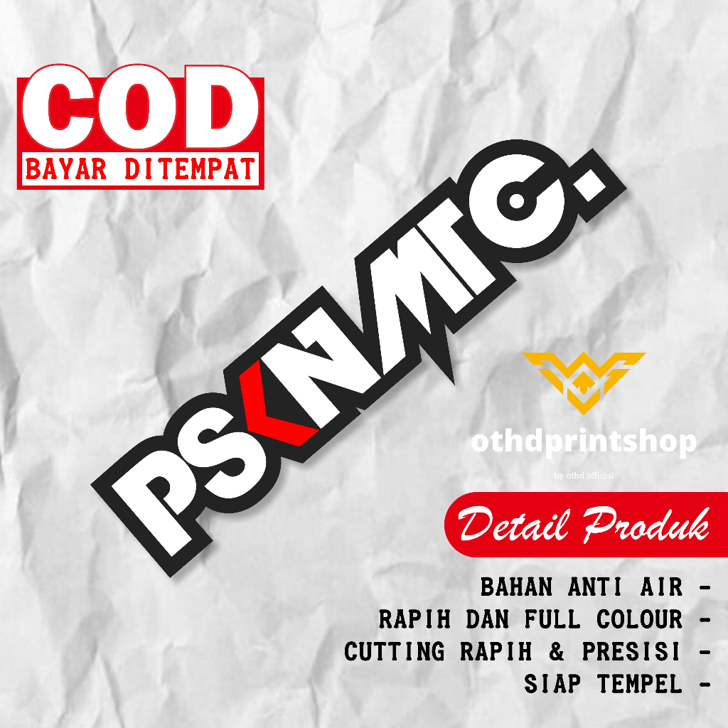 

Stiker Print Cut PSKNMTC PASUKAN MATIC Stiker Printing Laminasi Glossy Tahan Air Stiker Motor Mobil Helm Sudah Membentuk Pola Desain