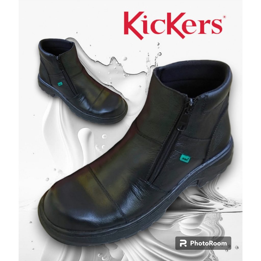 Sepatu Boots Pria Zipper KICKERS Kings  Model Resleting bertali Safety Sepatu Kerja Kantor Formal Pa