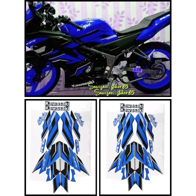 stiker striping motor kawasaki ninja rr new 150 se 2105 biru list body berkualitas terbaik