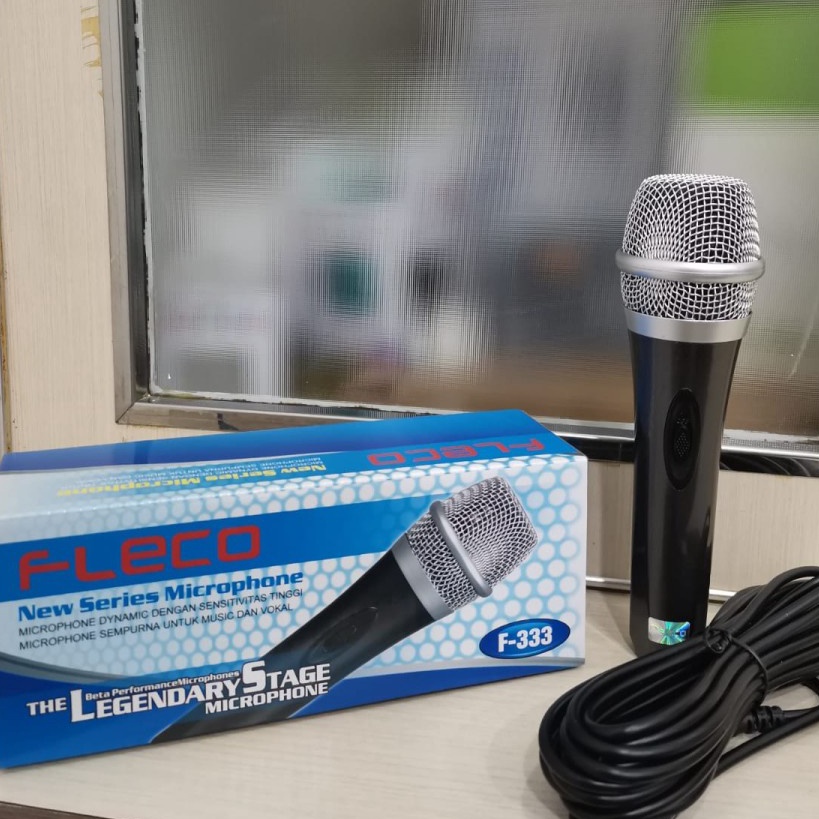 Murah COD MIC KABEL MICROPHONE FLECO F333  MIC KARAOKE LEGENDARY STAGE MICROPHONE FLECO F333  MIC LE
