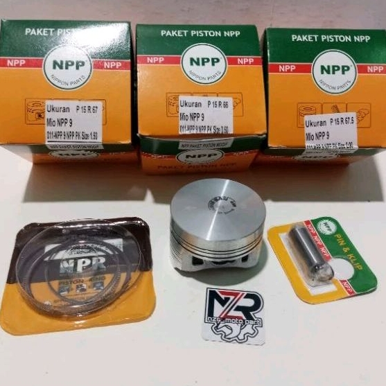 NPP9/PISTON KIT MENTAH PEN 15 MM/SEHER SET RING BORE UP 65,5/66/66,5/67/67,5 MM PEN 15 MM YAMAHA MIO
