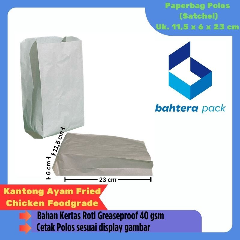 

Paperbag Polos (Satchel Bag) Uk. 11,5 x 6 x 23 cm isi 500 pcs / 1 rim