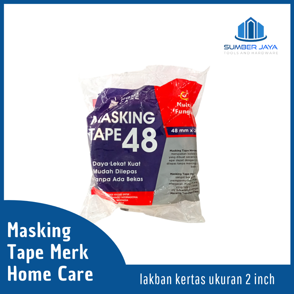 

Masking Tape Isolasi Kertas 48 mm ( 2 Inch ) x 20 y Merk Home Care