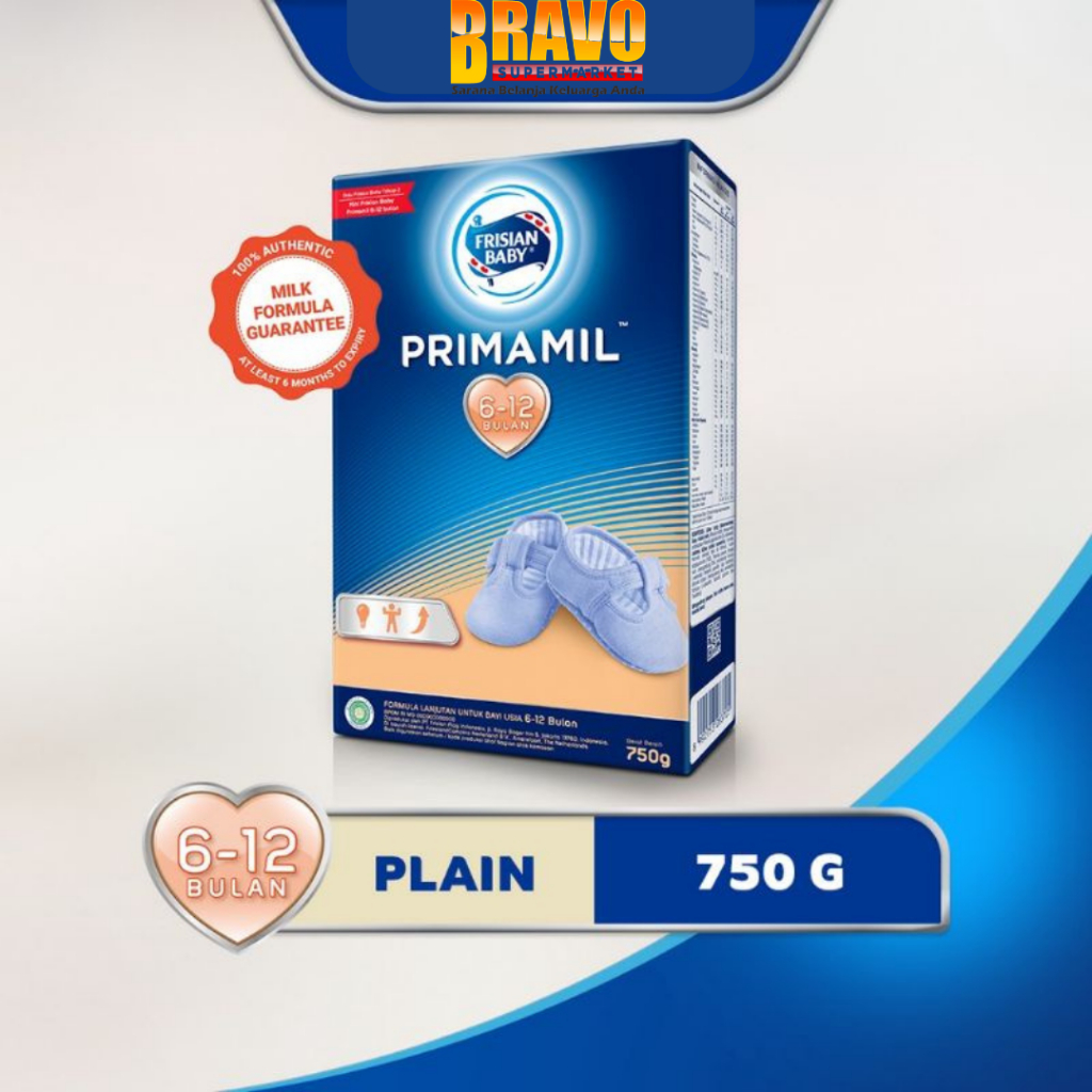 Bravo Bojonegoro - Frisian Flag Primamil Plain 750GR | Susu Formula Bayi ( 6 - 12 Bulan)
