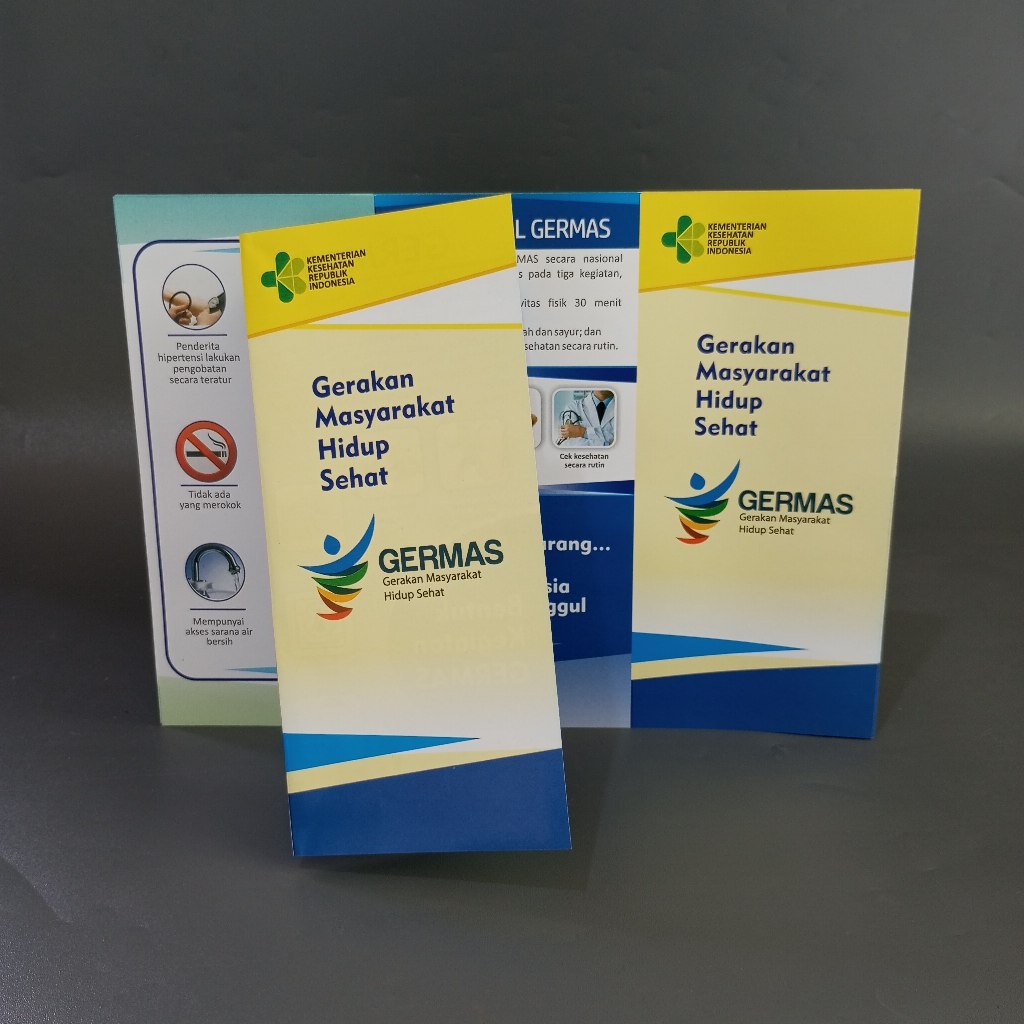 Leaflet atau Brosur Gerakan Masyarakat Hidup Sehat (GERMAS). Leaflet kesehatan, Isi 25 Lembar.