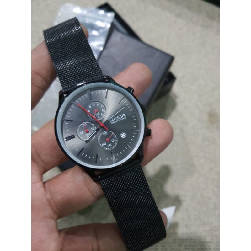 jam tangan cowok keren M-Gir ORI chrono aktif UK 45mm