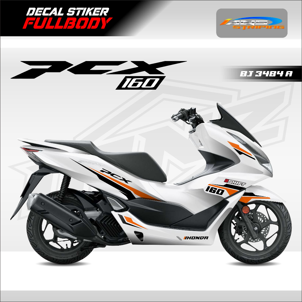 BJ 3484-STKER VARIASI MOTOR PCX DECAL FULL BODY-STIKER LANGSUNG CETAK TERMURAH MOTOR PCX BLOK BODY