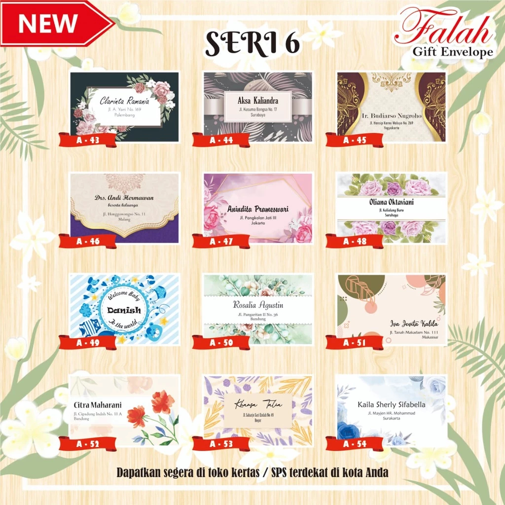 Amplop Kondangan isi 50 pcs/Amplop Custom Nama