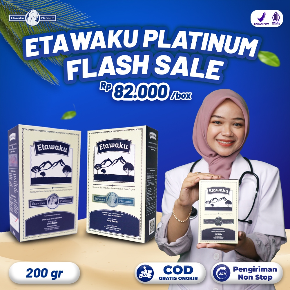 

Etawaku Platinum |Susu Kesehatan| Susu Kambing Segar Etawa Bubuk Krimer Nabati Atasi Masalah Pernafasan Asma Bronkitis Sesek Napas usu Kambing Etawa Tinggi Kalsium | Susu Terapi | Susu Kambing Etawa Tinggi Kalsium Meningkatkan Kesehatan Tulang & Sendi