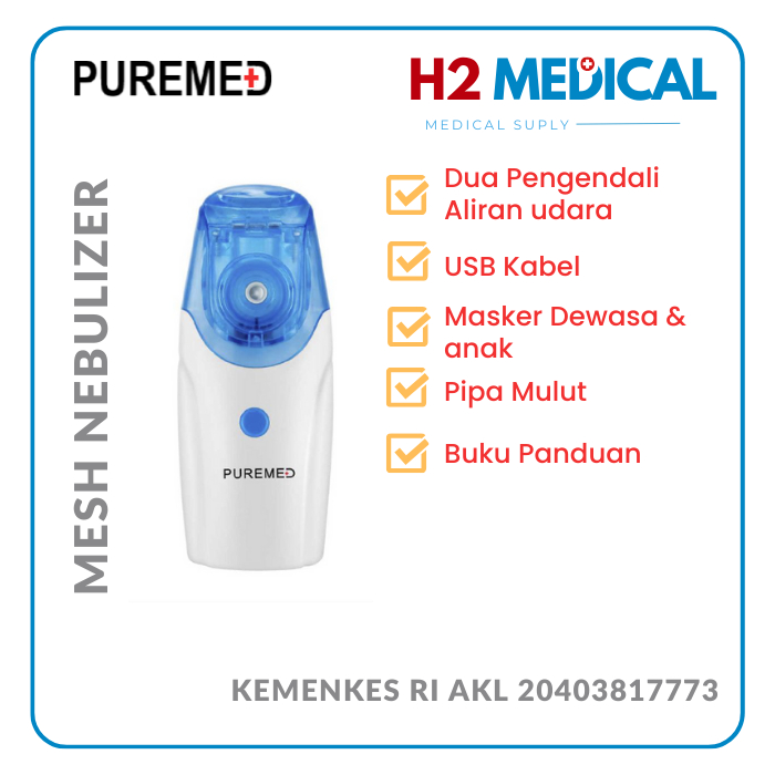 Nebulizer Portable Puremed Nebu Dewasa & Anak Ultrasonic Mesh Nebulizer