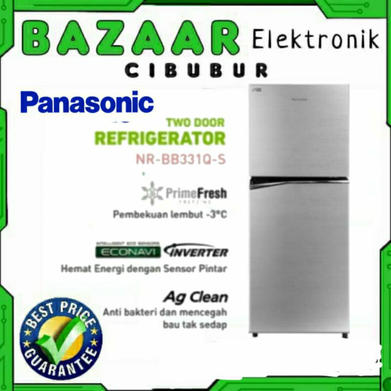 KULKAS 2 PINTU PANASONIC NR-BB331Q-S INVERTER 303L NR BB331Q