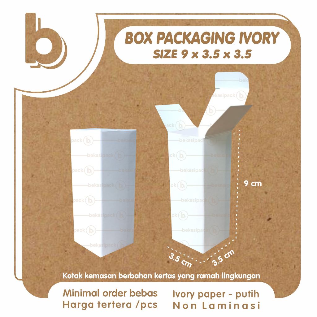 

Box Packaging Ivory Natural 9x3.5x3.5 I BPIN00442