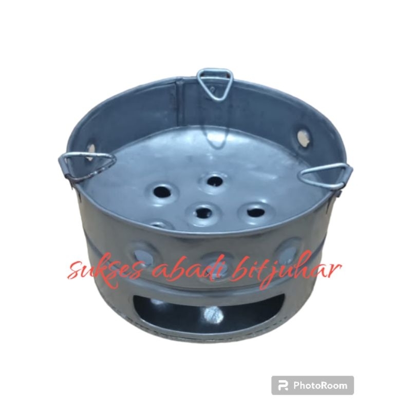 anglo / tungku bakar arang bahan plat baja putih