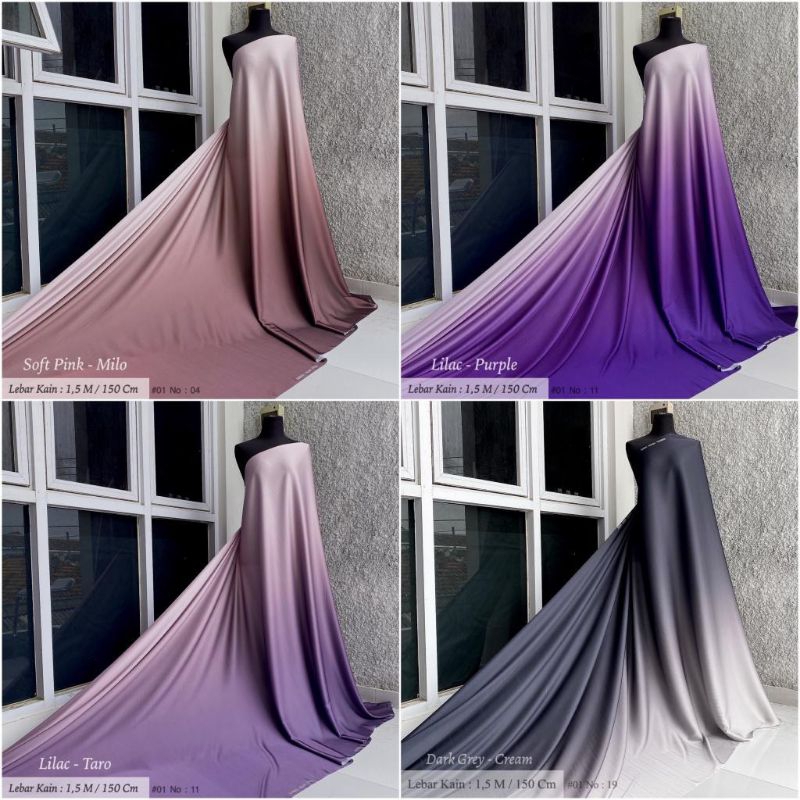 KAIN SILK GRADASI | SILK GRADASI 2-3 WARNA | Harga Per ½ Meter | Bridesmaids abctextile.Indonesia