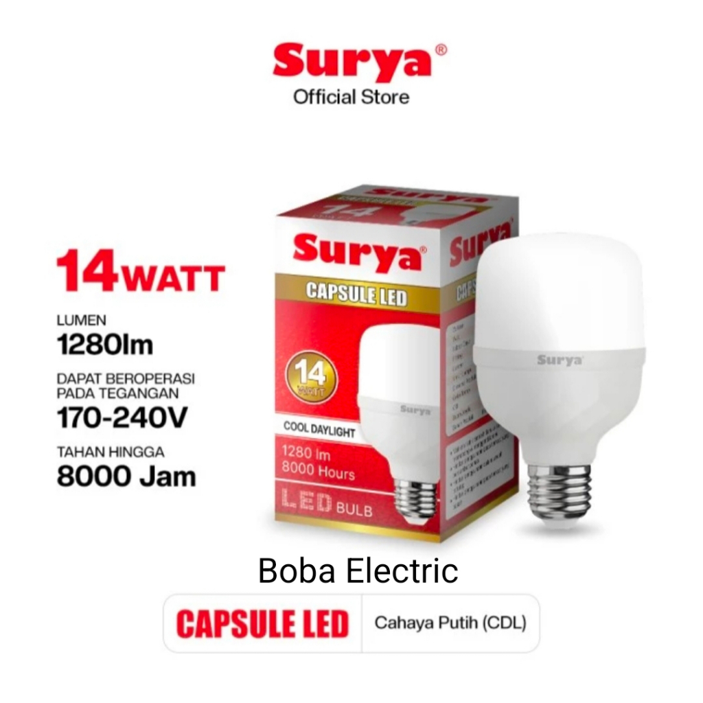 Lampu LED Surya Capsule 14 Watt Cahaya Putih