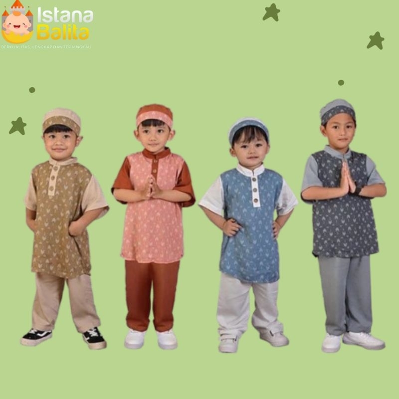 Dialogue Baby Koko Peci Arrow Set Atta - DFB0326 Fashion Muslim Anak DFB0327 Baju Muslim Anak Lengan