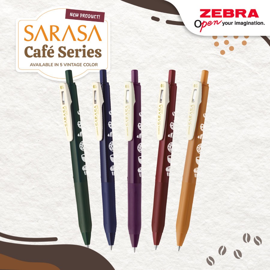 

Asaba Stationery - Pulpen/Pen/Bulpen Zebra Sarasa Clip 05 Vintage Series Cafe - Limited Editon